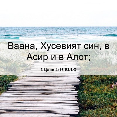 Picture 06 - 3 Царе 4:16 BULG - Ваана, Хусевият син, в Асир - Bible Verse Picture