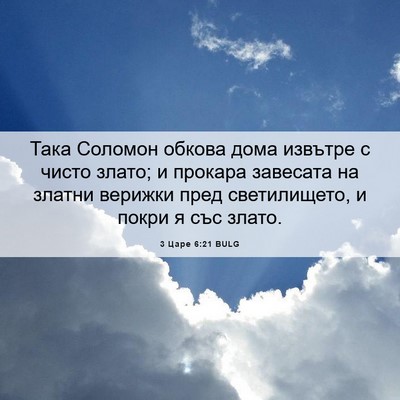 Picture 06 - 3 Царе 6:21 BULG - Така Соломон обкова дома - Bible Verse Picture