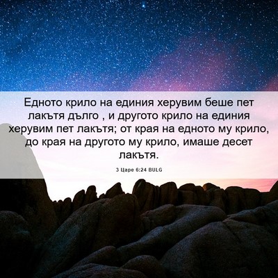 Picture 06 - 3 Царе 6:24 BULG - Едното крило на единия - Bible Verse Picture