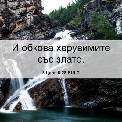 Picture 06 - 3 Царе 6:28 BULG - И обкова херувимите със - Bible Verse Picture