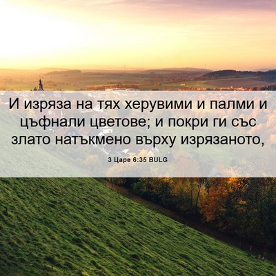 Picture 06 - 3 Царе 6:35 BULG - И изряза на тях херувими и - Bible Verse Picture