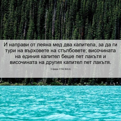 Picture 06 - 3 Царе 7:16 BULG - И направи от леяна мед два - Bible Verse Picture