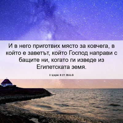 Picture 06 - 3 Царе 8:21 BULG - И в него приготвих място за - Bible Verse Picture