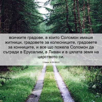 Picture 06 - 3 Царе 9:19 BULG - всичките градове, в които - Bible Verse Picture