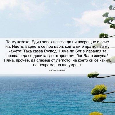 Picture 06 - 4 Царе 1:6 BULG - Те му казаха: Един човек - Bible Verse Picture