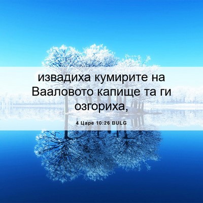 Picture 06 - 4 Царе 10:26 BULG - извадиха кумирите на - Bible Verse Picture