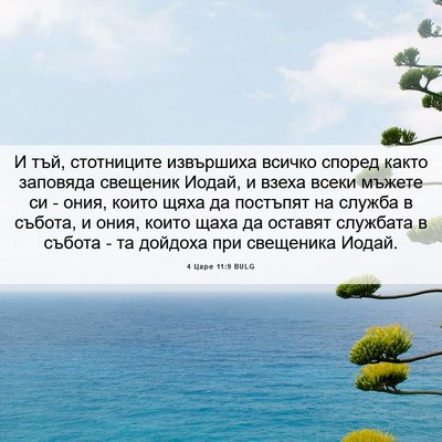 Picture 06 - 4 Царе 11:9 BULG - И тъй, стотниците - Bible Verse Picture