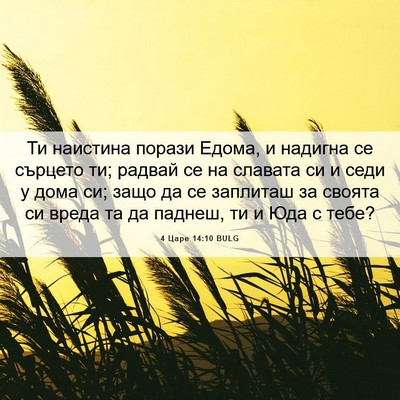 Picture 06 - 4 Царе 14:10 BULG - Ти наистина порази Едома, и - Bible Verse Picture