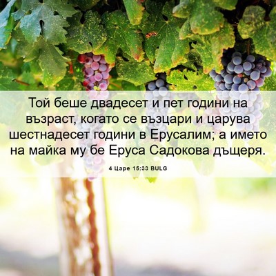 Picture 06 - 4 Царе 15:33 BULG - Той беше двадесет и пет - Bible Verse Picture