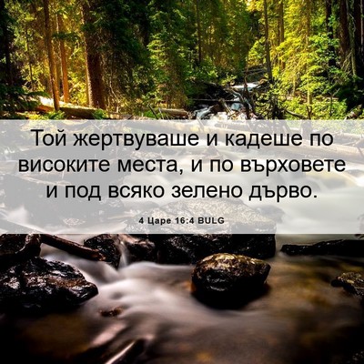 Picture 06 - 4 Царе 16:4 BULG - Той жертвуваше и кадеше по - Bible Verse Picture
