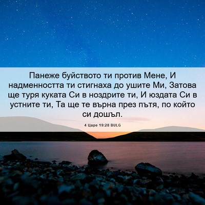 Picture 06 - 4 Царе 19:28 BULG - Панеже буйството ти против - Bible Verse Picture