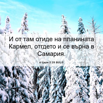 Picture 06 - 4 Царе 2:25 BULG - И от там отиде на планината - Bible Verse Picture
