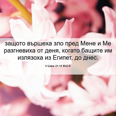 Picture 06 - 4 Царе 21:15 BULG - защото вършеха зло пред - Bible Verse Picture