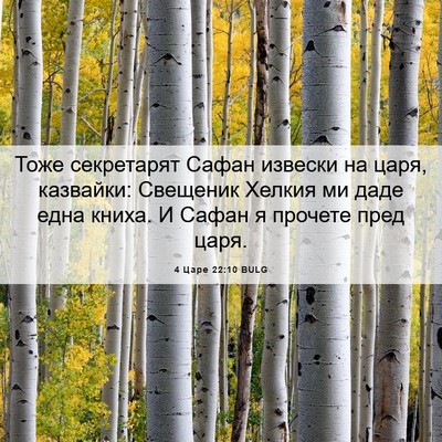 Picture 06 - 4 Царе 22:10 BULG - Тоже секретарят Сафан - Bible Verse Picture