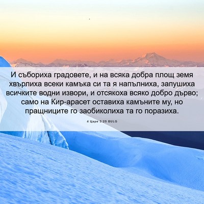 Picture 06 - 4 Царе 3:25 BULG - И събориха градовете, и на - Bible Verse Picture