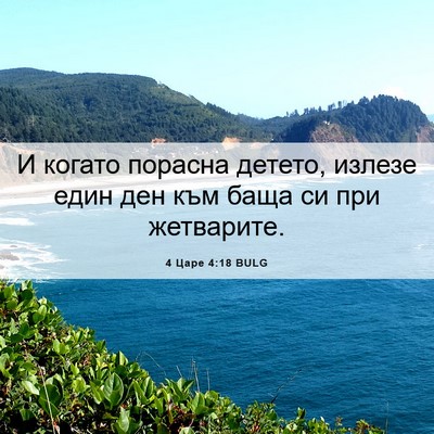 Picture 06 - 4 Царе 4:18 BULG - И когато порасна детето, - Bible Verse Picture