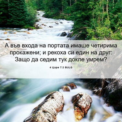Picture 06 - 4 Царе 7:3 BULG - А във входа на портата - Bible Verse Picture
