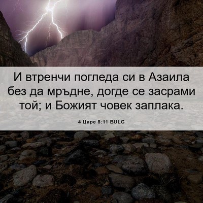 Picture 06 - 4 Царе 8:11 BULG - И втренчи погледа си в - Bible Verse Picture