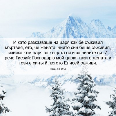 Picture 06 - 4 Царе 8:5 BULG - И като разказваше на царя - Bible Verse Picture
