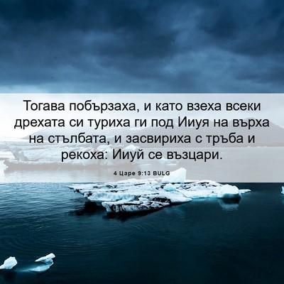 Picture 06 - 4 Царе 9:13 BULG - Тогава побързаха, и като - Bible Verse Picture