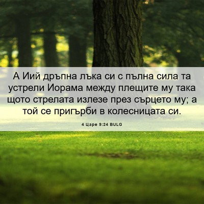 Picture 06 - 4 Царе 9:24 BULG - А Иий дръпна лъка си с - Bible Verse Picture