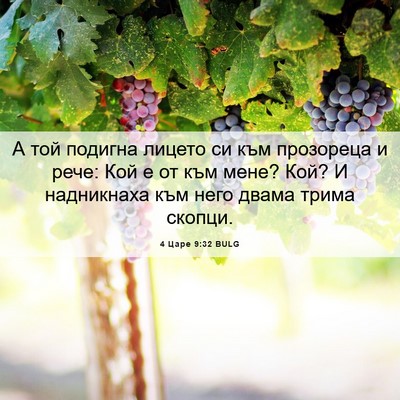 Picture 06 - 4 Царе 9:32 BULG - А той подигна лицето си към - Bible Verse Picture