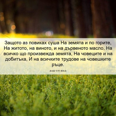 Picture 06 - Агей 1:11 BULG - Защото аз повиках суша На - Bible Verse Picture