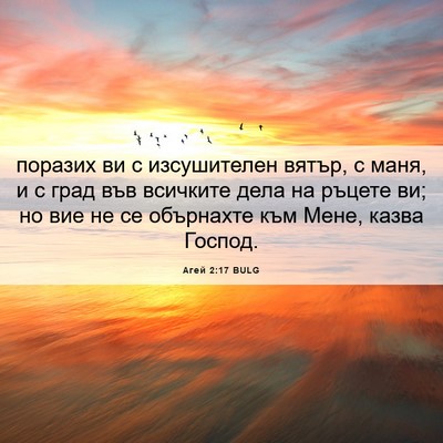 Picture 06 - Агей 2:17 BULG - поразих ви с изсушителен - Bible Verse Picture