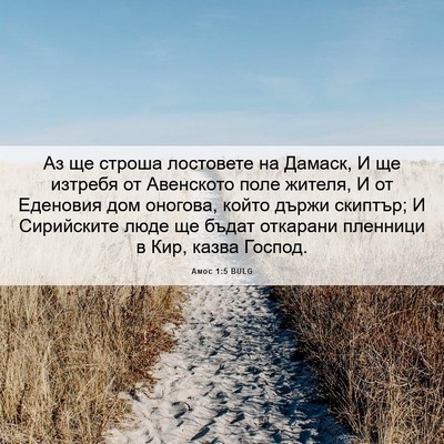 Picture 06 - Амос 1:5 BULG - Аз ще строша лостовете на - Bible Verse Picture