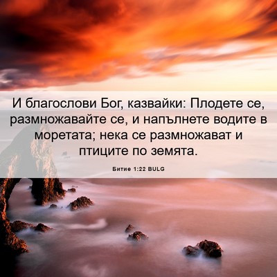 Picture 06 - Битие 1:22 BULG - И благослови Бог, казвайки: - Bible Verse Picture