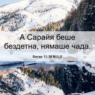 Picture 06 - Битие 11:30 BULG - А Сарайя беше бездетна, - Bible Verse Picture