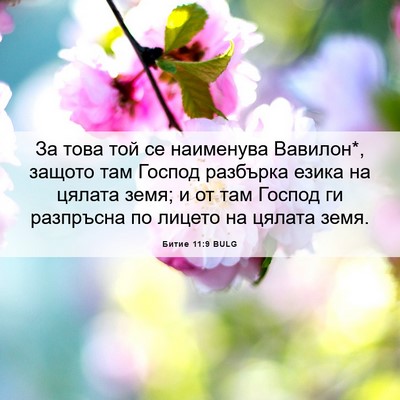 Picture 06 - Битие 11:9 BULG - За това той се наименува - Bible Verse Picture