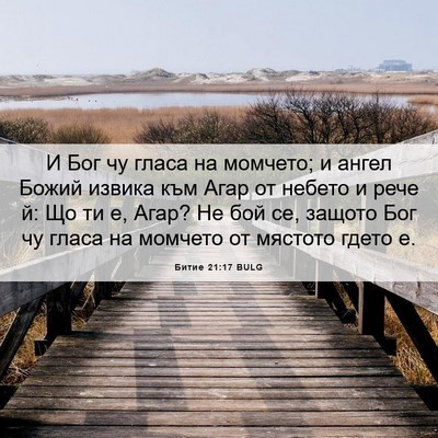 Picture 06 - Битие 21:17 BULG - И Бог чу гласа на момчето; и - Bible Verse Picture