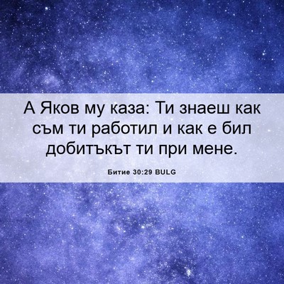 Picture 06 - Битие 30:29 BULG - А Яков му каза: Ти знаеш как - Bible Verse Picture