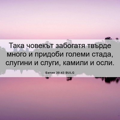 Picture 06 - Битие 30:43 BULG - Така човекът забогатя - Bible Verse Picture