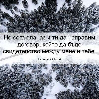 Picture 06 - Битие 31:44 BULG - Но сега ела, аз и ти да - Bible Verse Picture