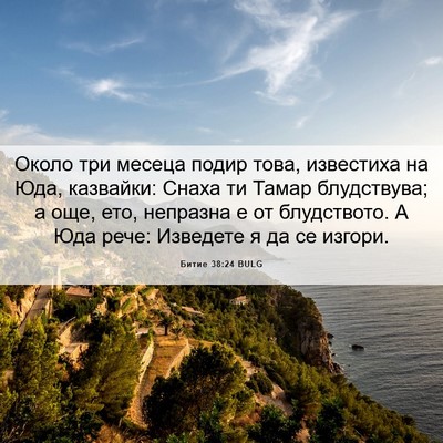 Picture 06 - Битие 38:24 BULG - Около три месеца подир - Bible Verse Picture