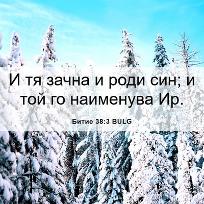 Picture 06 - Битие 38:3 BULG - И тя зачна и роди син; и той - Bible Verse Picture