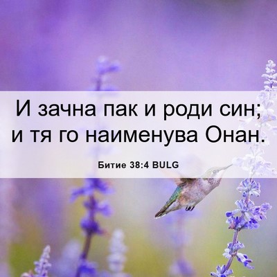 Picture 06 - Битие 38:4 BULG - И зачна пак и роди син; и тя - Bible Verse Picture