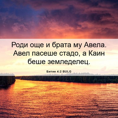 Picture 06 - Битие 4:2 BULG - Роди още и брата му Авела. - Bible Verse Picture