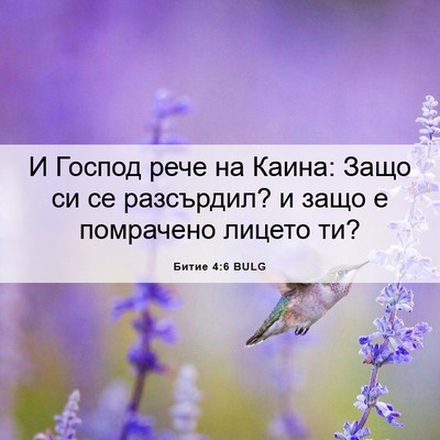 Picture 06 - Битие 4:6 BULG - И Господ рече на Каина: - Bible Verse Picture