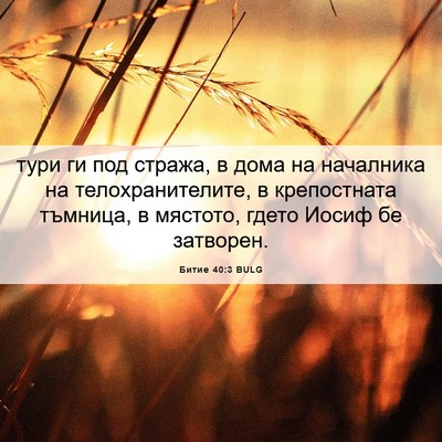 Picture 06 - Битие 40:3 BULG - тури ги под стража, в дома - Bible Verse Picture