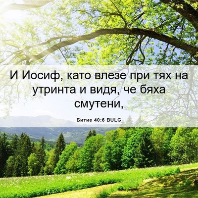 Picture 06 - Битие 40:6 BULG - И Иосиф, като влезе при тях - Bible Verse Picture