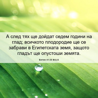 Picture 06 - Битие 41:30 BULG - А след тях ще дойдат седем - Bible Verse Picture