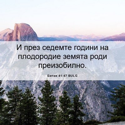 Picture 06 - Битие 41:47 BULG - И през седемте години на - Bible Verse Picture