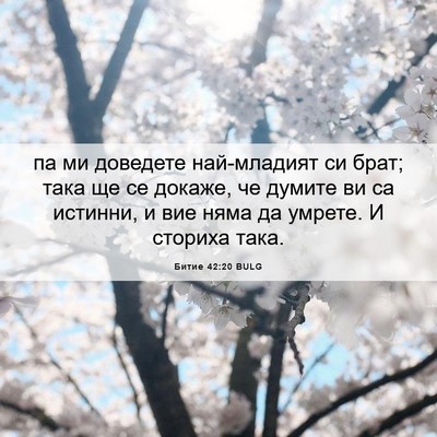 Picture 06 - Битие 42:20 BULG - па ми доведете най-младият - Bible Verse Picture