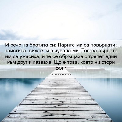 Picture 06 - Битие 42:28 BULG - И рече на братята си: - Bible Verse Picture