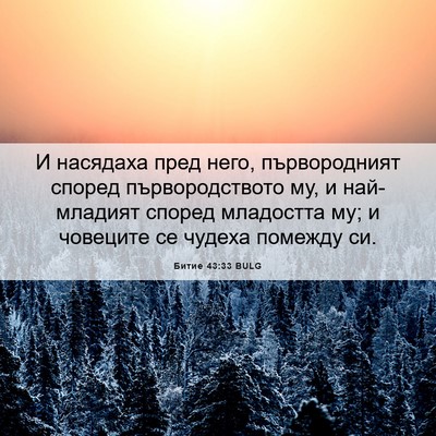 Picture 06 - Битие 43:33 BULG - И насядаха пред него, - Bible Verse Picture