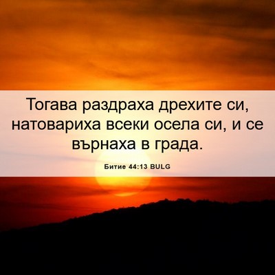 Picture 06 - Битие 44:13 BULG - Тогава раздраха дрехите - Bible Verse Picture