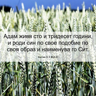 Picture 06 - Битие 5:3 BULG - Адам живя сто и тридесет - Bible Verse Picture